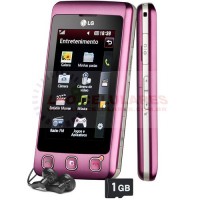 CELULAR LG KP570 COOKIE ROSA CÂMERA 3MP MP3 TOUCH SCREEN BLUETOOTH E CARTÃO 1GB